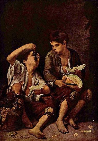 Bartolome Esteban Murillo Beggar Boys Eating Grapes and Melon